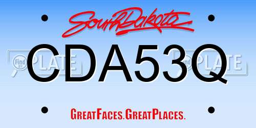CDA53Q South Dakota License Plate