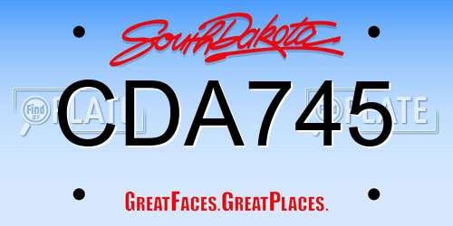 CDA745 South Dakota License Plate