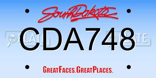 CDA748 South Dakota License Plate