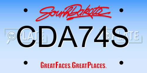 CDA74S South Dakota License Plate