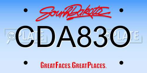 CDA83O South Dakota License Plate