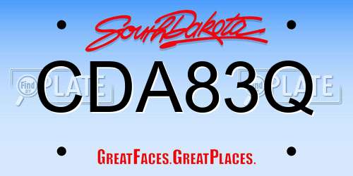 CDA83Q South Dakota License Plate