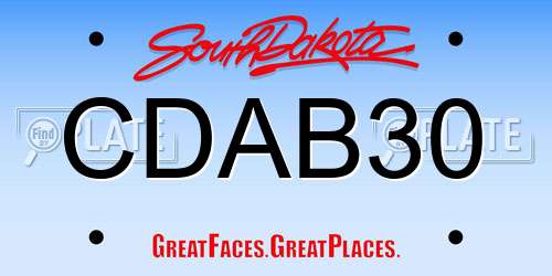 CDAB30 South Dakota License Plate