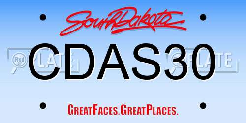 CDAS30 South Dakota License Plate