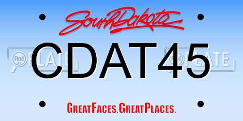 CDAT45 South Dakota License Plate