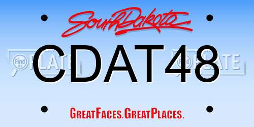 CDAT48 South Dakota License Plate