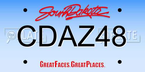 CDAZ48 South Dakota License Plate