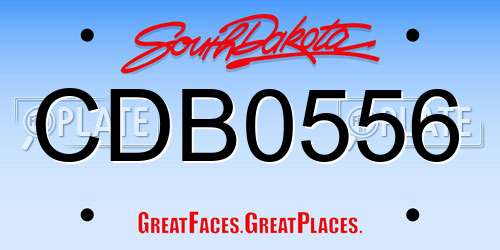 CDB0556 South Dakota License Plate