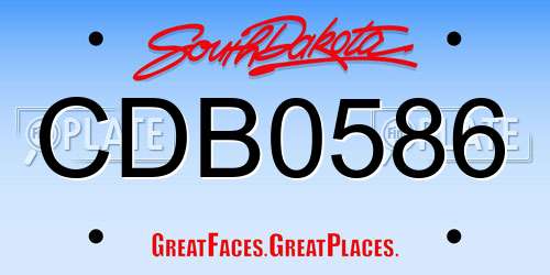 CDB0586 South Dakota License Plate