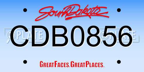CDB0856 South Dakota License Plate