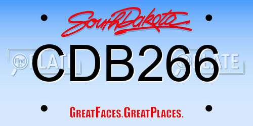 CDB266 South Dakota License Plate