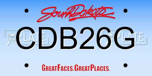 CDB26G South Dakota License Plate