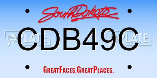 CDB49C South Dakota License Plate
