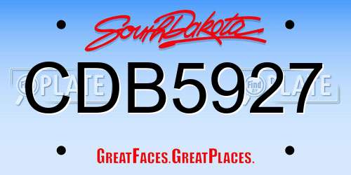 CDB5927 South Dakota License Plate