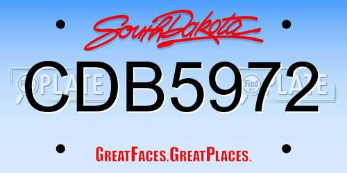 CDB5972 South Dakota License Plate