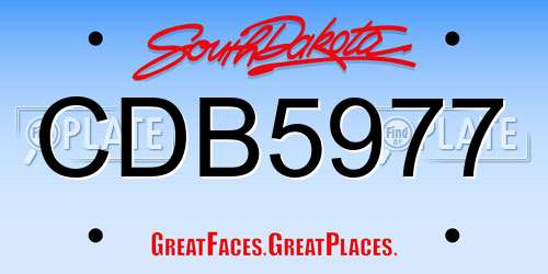 CDB5977 South Dakota License Plate