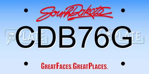 CDB76G South Dakota License Plate