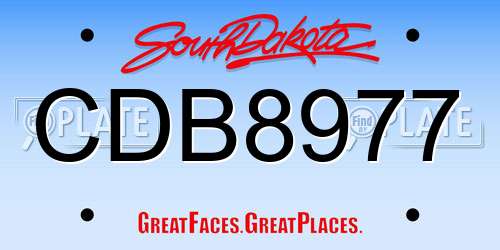 CDB8977 South Dakota License Plate