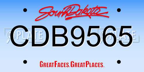 CDB9565 South Dakota License Plate