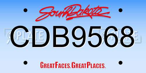 CDB9568 South Dakota License Plate