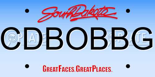 CDBOBBG South Dakota License Plate