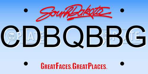 CDBQBBG South Dakota License Plate