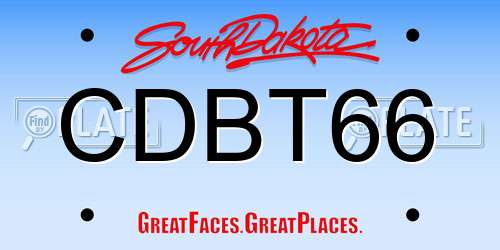 CDBT66 South Dakota License Plate