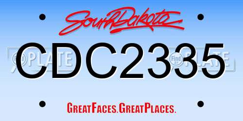 CDC2335 South Dakota License Plate