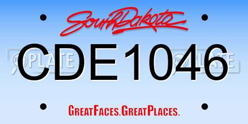 CDE1046 South Dakota License Plate