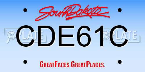 CDE61C South Dakota License Plate