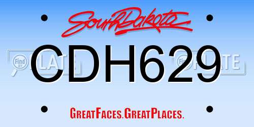 CDH629 South Dakota License Plate