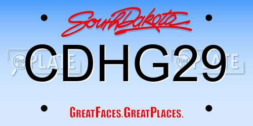 CDHG29 South Dakota License Plate