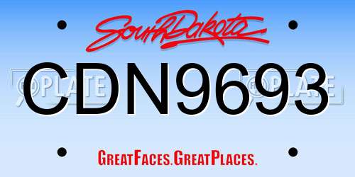 CDN9693 South Dakota License Plate