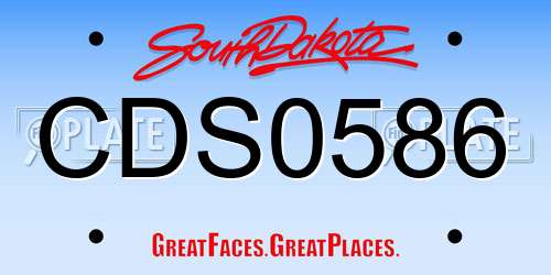 CDS0586 South Dakota License Plate