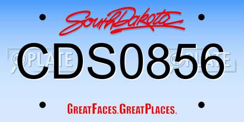 CDS0856 South Dakota License Plate