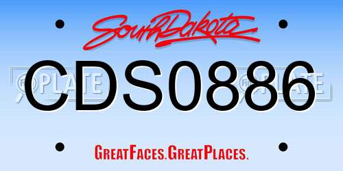 CDS0886 South Dakota License Plate