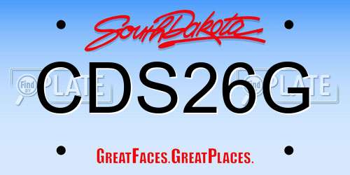 CDS26G South Dakota License Plate