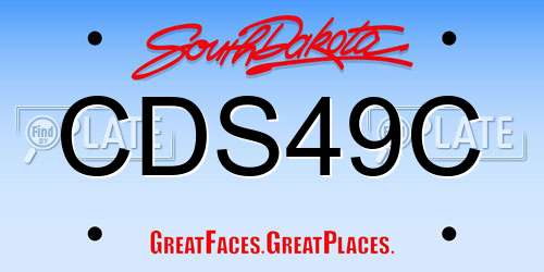 CDS49C South Dakota License Plate