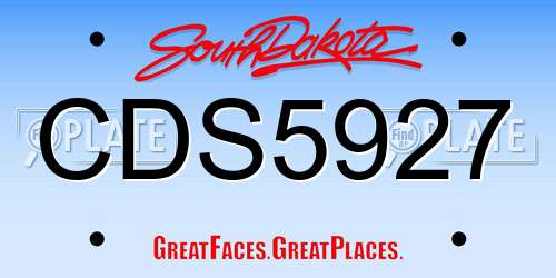 CDS5927 South Dakota License Plate