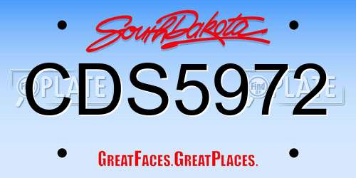CDS5972 South Dakota License Plate