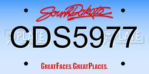 CDS5977 South Dakota License Plate