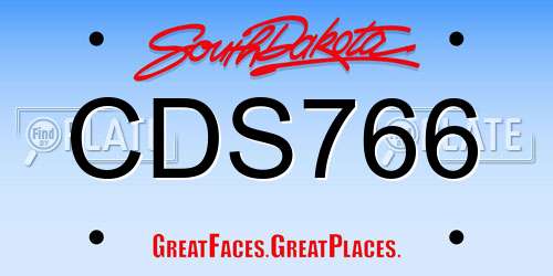 CDS766 South Dakota License Plate