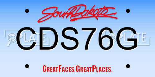 CDS76G South Dakota License Plate