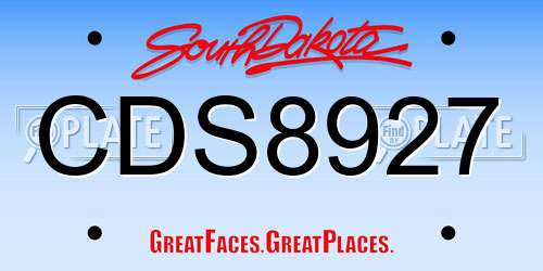 CDS8927 South Dakota License Plate