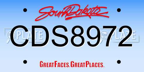 CDS8972 South Dakota License Plate