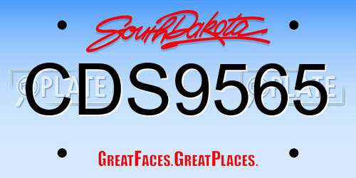 CDS9565 South Dakota License Plate