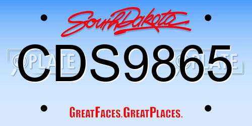 CDS9865 South Dakota License Plate