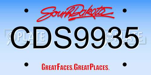 CDS9935 South Dakota License Plate