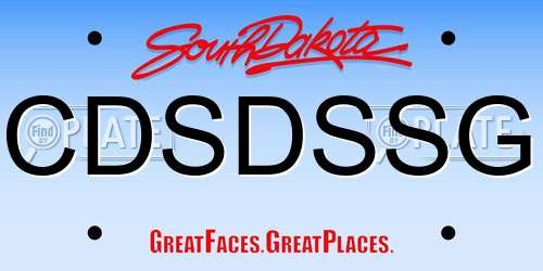 CDSDSSG South Dakota License Plate