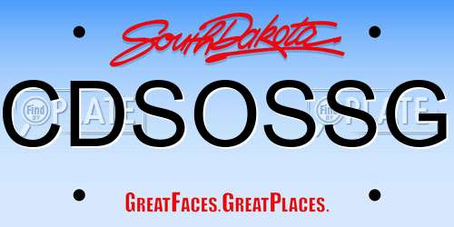 CDSOSSG South Dakota License Plate